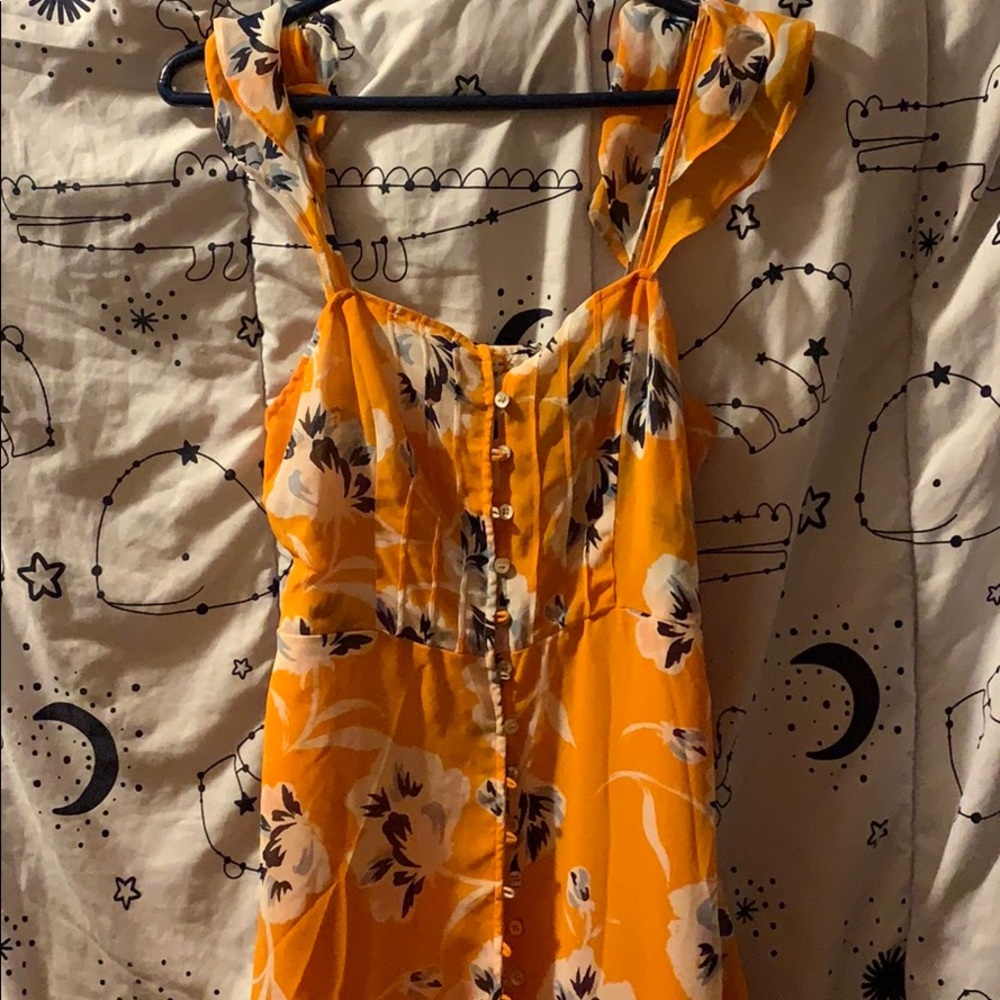 Yellow spring floral dress